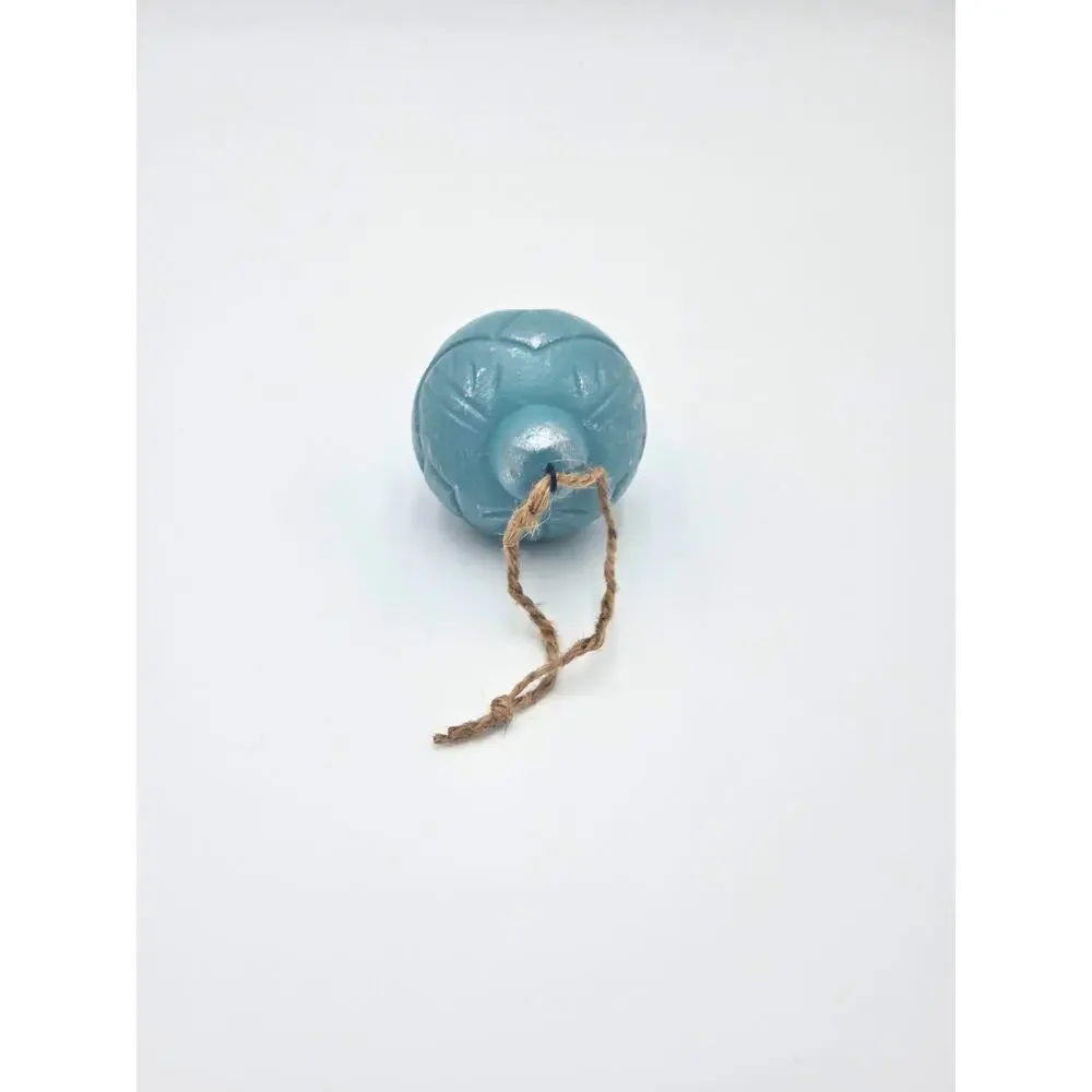 Upcycled Carved Ornament – Rustic Vintage‑Style Decor, Turquoise Christmas